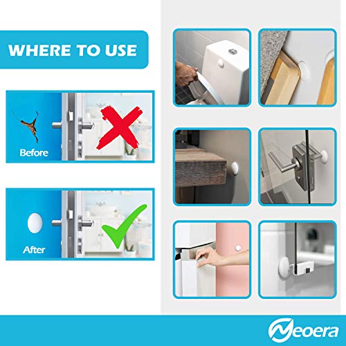 Neoera Door Stopper Wall, 1.57" Round Soft Rubber Door Stop, Silicon Wall Protector, Premium Self Adhesive Door Bumper (Gray, 1.57" 8 Pack) - color: Gray, size: 1.57"