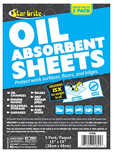STAR BRITE Bilge Oil Pads - Absorbs Oil, Repels Water - color: 5 Pack