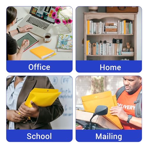 Goefun 100 Pack Expandable Manilla Envelopes 9x12 - color: Yellow-100 pack, size: 9x12