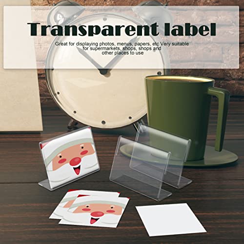 50 Pack Mini Clear Acrylic L-Shape Sign Holders, 2.4x1.6