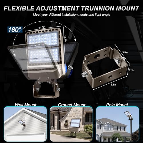 ledmo 200W LED Parking Lot Lights Outdoor Trunnion Mount 3 Pack - size: 200W/Trunnion Mount/3 Pack