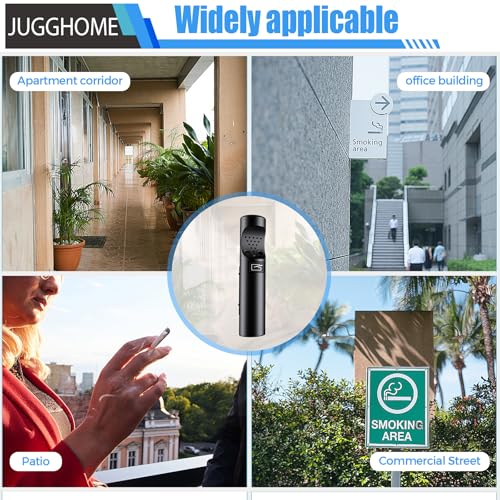 Wall-Mount Cigarette Butt Receptacle for Outside, Outdoor Cigarette Butt Disposal, Commercial Smoking Receptacles to Avoid Discarding Cigarette Butts,Easy to Clean -Black - color: Black