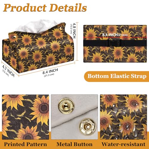 Rectangular Tissue Box Cover, Leather Tissue Box Holder, Facial Paper Organizer Dispenser, Modern Home Decoration for Bathroom, Home, Car, Nightstand, Office Desk - color: L, size: Large