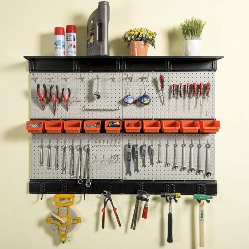 Ultrawall Pegboard Wall Organizer, 48 X 36 inch Garage Storage Pegboard - color: Gray
