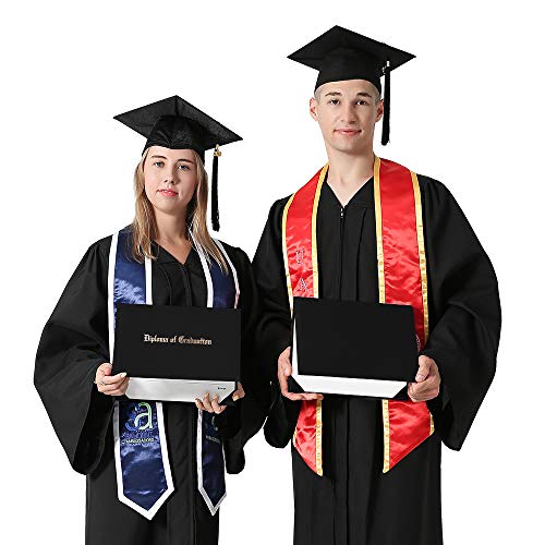 GraduationMall 8.5"x11" Smooth Padded Diploma Cover Certificate Holder Black,1-Pack - color: Black, size: 1 Pack