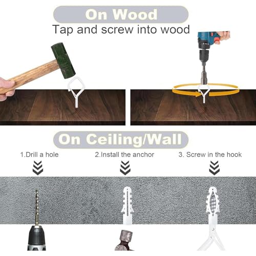 32 Pcs 2.36IN Ceiling Hooks with Safety Buckle for Plants - color: White, size: 32Pcs
