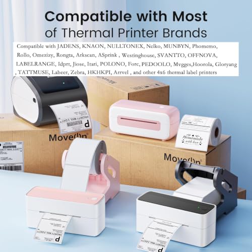Phomemo 3x2 Thermal Labels for Shipping Label Printer 1240/Roll Waterproof - color: White, size: 3X2*1240