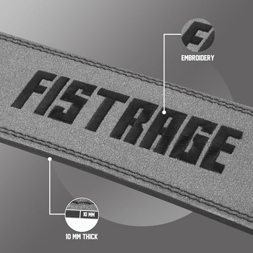 FISTRAGE Lever Buckle Weight Lifting Leather Black Belt Gym Back Support for Men & Women Training Fitness Exercise for Tough Workouts | Power Lifters | Supports Lumber Lower Back - color: Grey, size: X-Large
