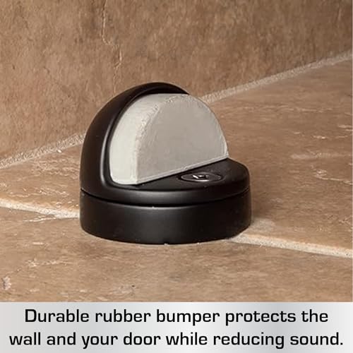 BRINKS Commercial Dome Floor Door Stop with Riser, Matte Black