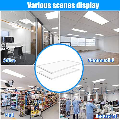 12 Pack 2X4 LED Flat Panel Light,7800 lm, 5000K Daylight White - size: 12pack