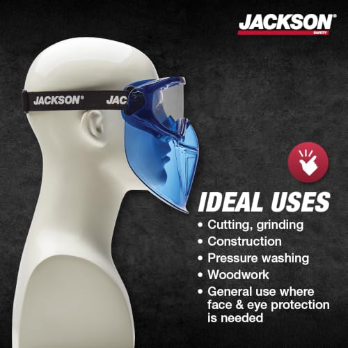 Jackson Safety GPL500 Clear Safety Goggles with Face Shield - ANSI Z87.1 - size: One Size, style: Clear Lens