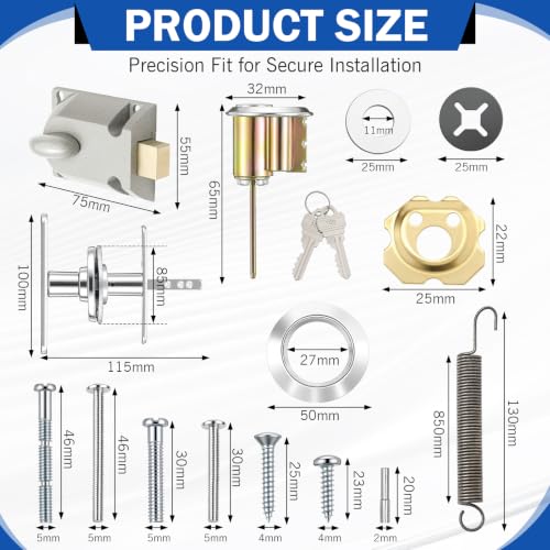 MorningRo Garage Door Locks Set with T-Handle & Keys Twist Deadbolt Locks - style: All Hardware Set