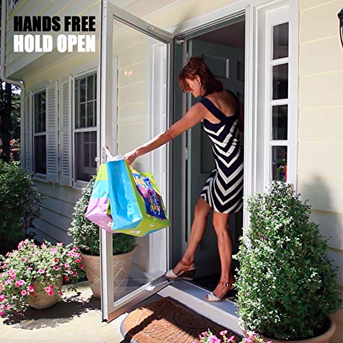 Touch 'n Hold Smooth Door Closer - Single Kit (Black) - Standard-Duty Door Closer with Touch-Button Hold Open Feature & Smooth Closing Motion – for (Medium & Lightweight) Storm, Screen Doors. - color: Black