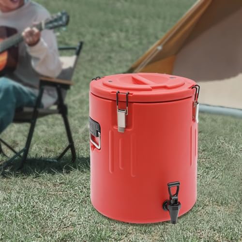 Stainless Steel Insulated Container with Faucet, Portable Beverage Cooler with Locking Clips, 10Gal Large Capacity Insulation Drinking Warmer Bucket for Home, Restaurants (10.57Gal) - size: 10.57Gal