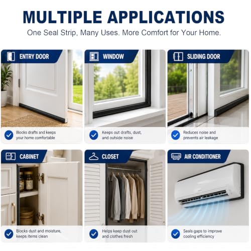 Storystore Self Adhesive Foam Weather Stripping, 1"x 1/8"x16.5 FT Door Seal - size: 1In x 1/8In x 16.5Ft