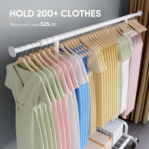 HOKEEPER Clothing Garment Rack Capacity 525LBS Collapsible Clothes Rack - color: Chrome, size: 22"D x 75"W x 71"H