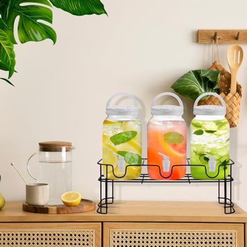 Tanlade 3 Pcs Drink Dispensers with Stand for Parties, 1 Gallon Set, White - color: as shown in the picture