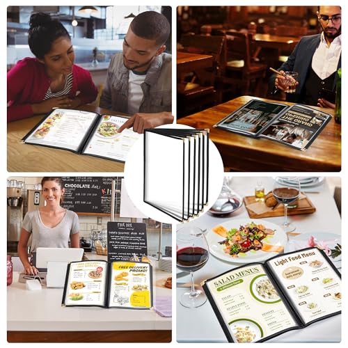 4 Pcs 8.5 X 11 Inch Restaurant Menu Covers, 6 Page 12 View