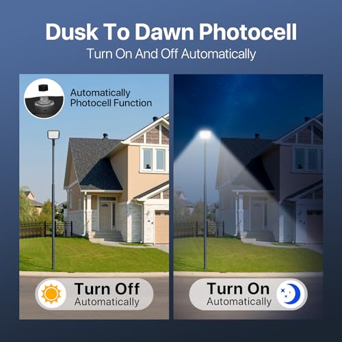 Kifflux 200W LED Parking Lot Lights Slip Fitter Mount with Photocell 2-Pack - size: 200watt 2pack