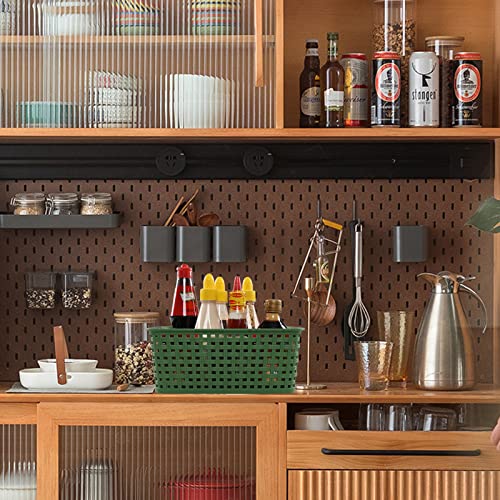 Plastic Kitchen Basket, Woven Storage Baskets, 6 Packs Deep Green - color: Deep Green