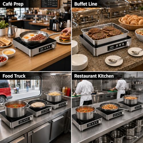 Commercial Induction Cooktop, 1800W 120V Countertop Burner - size: 1800W/120 V induction cooktop