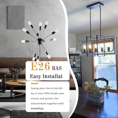 3.2 Inch 5000K Daylight White E26 LED Bulb 60 Watt Equal, AC 120V 600LM Edison Bulbs Dimmable, 6W T10 T30 Filament Light Bulbs Clear Glass for Fan Pendant Wall Light, ETL Certified-9 Pack - size: 3 Inch 6w (9 Count)