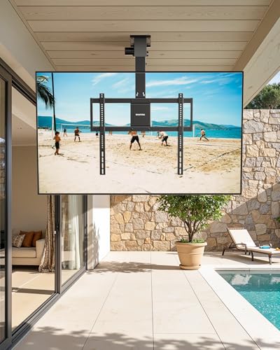 monTEK Motorized Ceiling TV Mount for 32-75 Inch TVs, Holds up to 121 lb - size: 32-75 Inch