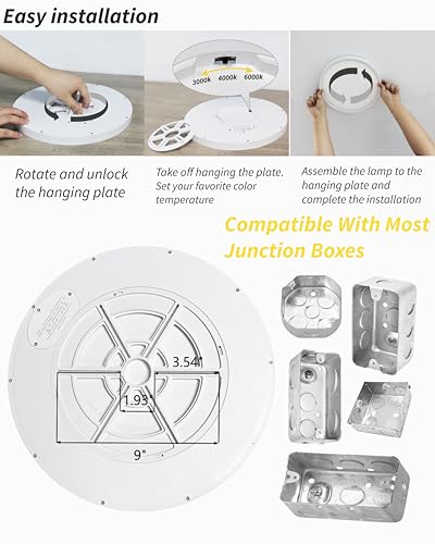 1pack 16 Inch Flush Mount Ceiling Light, 32w Led Ceiling Light, 3000k/4000k/6000k Selectable 3480lm Ceiling Lights, Super Slim Led Light Fixture for Bedroom Kitchen Living Dining Room Office - color: White, size: Basic-16IN-1PACK