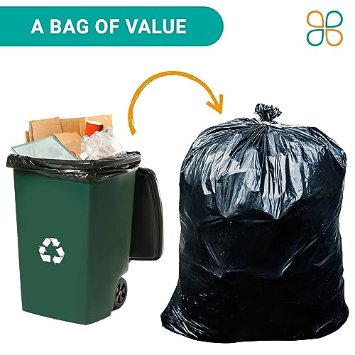PlasticMill Contractor Bags Heavy Duty, 100-Gallon, Black, 10-Count - color: Black
