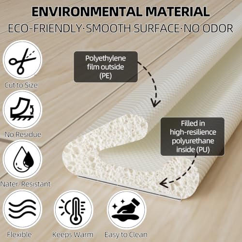 V Strip Weather Stripping Door Seal, 236'' Self-Adhesive Door Draft Stopper - size: 236 inch