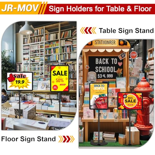 Table Top Sign Holder 8.5 x 11, Adjustable Floor Sign Holder Stand - size: 8.5"x11" 4 Pack