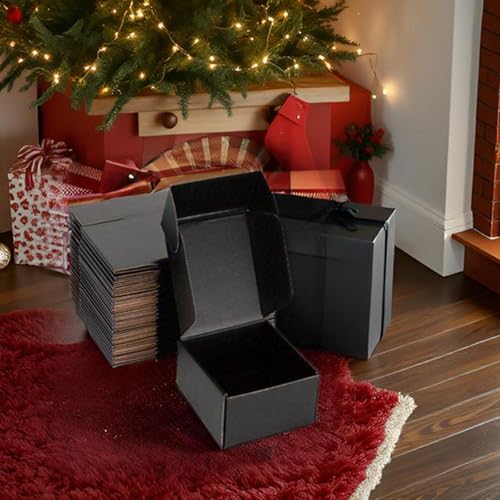 6x6x4 Black Shipping Boxes for Small Business, Packing, 25 Pack - color: Black, size: 6x6x4 Inch