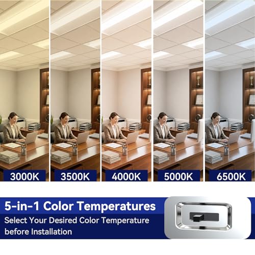 2x4 FT LED Center Basket Troffer Panel Light Drop Ceiling Fixture - size: 2X4 4Pack
