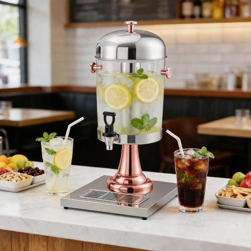 GarveeHome Beverage Dispenser, 2.2 Gallon with Ice Core Cold, Rose Gold - color: Rose Gold, size: 2.2 Gallon