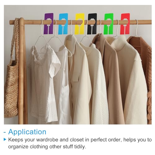 PATIKIL Clothes Dividers, 20 Pack Rectangle Closet Clothing Rack Size Dividers, Black Plastic, 2mm Thick, 35mm Inner Diameter, 12.7x5.1cm Size, Blank Labels - color: Black