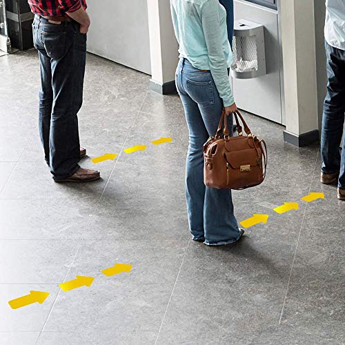 EVQ Yellow Arrow Floor Sticker Tape 2 x 4 Inch Directional Vinyl 200 PCS - color: Yellow, size: 2"×4"