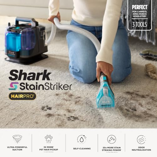 Shark StainStriker HairPro Portable Stain Cleaner, 3 Tools, PX253BRN - style: StainStriker w/ HairPro + 3 Tools