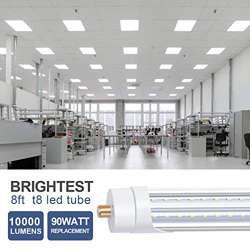8FT LED Bulbs, 90W 6000K T8 T12 LED Tube Lights, FA8 Single Pin V Shaped LED Shop Lights, 270 Degree Angle, Replace Fluorescent Light Tubes,Ballast Bypass(6Pack) - color: 6000k