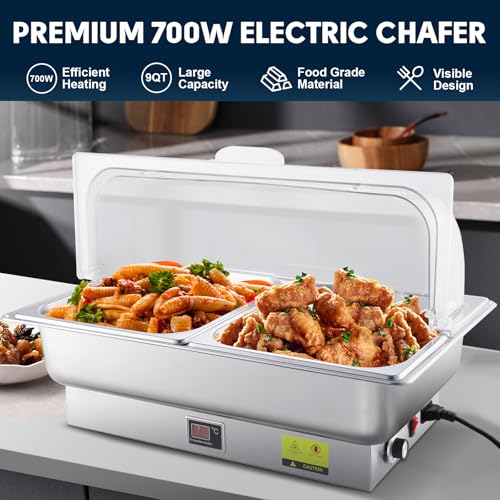 Electric Chafing Dish Buffet Server with Knob Temperature Control - size: 603-Dual Pan