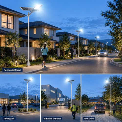 Sunwish 15000W Solar Street Lights Outdoor,Remote, IP67,Dusk to Dawn - size: 2Pack