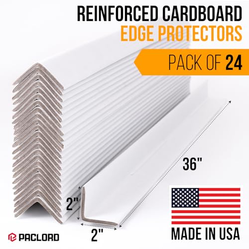 36" x 2" x 2" Reinforced Cardboard Edge Protectors, Pack of 24 - color: Thickness: 0.225", size: Pack of 24