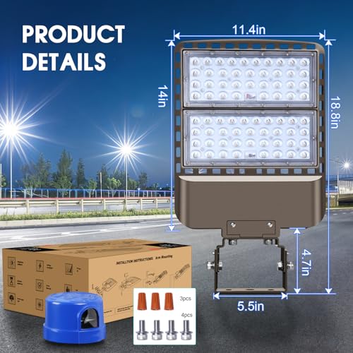 200W LED Parking Lot Light Trunnion Mount 30000LM 5000K 3Pack - size: 200W/Trunnion/3PC