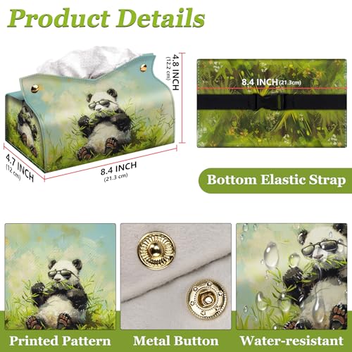 Rectangular Tissue Box Cover, Leather Tissue Box Holder, Facial Paper Organizer Dispenser, Modern Home Decoration for Bathroom, Home, Car, Nightstand, Office Desk - color: O, size: Large