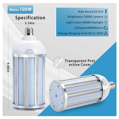1 Pack 100W LED Corn Cob Bulb,10,000 Lumen,Daylight 5000K - size: 100W 1pack