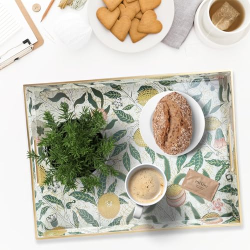 Spsyrine Plastic Serving Tray with Handles for Coffee Table, Lemon - color: Multi L