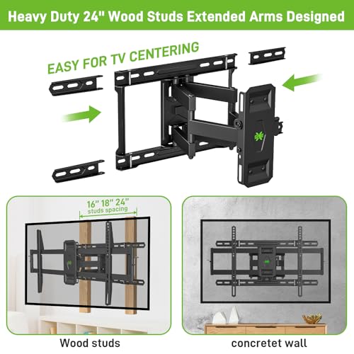 USX Mount UL Listed TV Wall Mount for 42"-85" TVS, Fits 16" 18" or 24" Studs, Full Motion TV Mount Swivel Tilt Extension TV Bracket with Dual Articulating Arms, Max VESA 600x400mm, Load 110lbs - size: 42-85inch