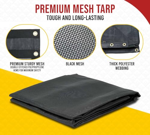 Mytee Products 5' x 12' Dump Truck Vinyl Coated Mesh Tarps Cover with 5 Inch 18oz Double Pocket - size: 5 ft x 12 ft