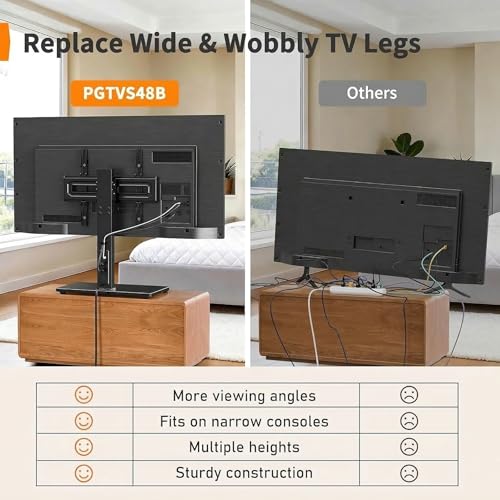 Perlegear Swivel TV Stand with Power Outlet for 32–72 inch TVs up to 99 lbs - size: 32-72 Inch