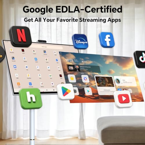 32" 2K Smart Portable TV on Wheels