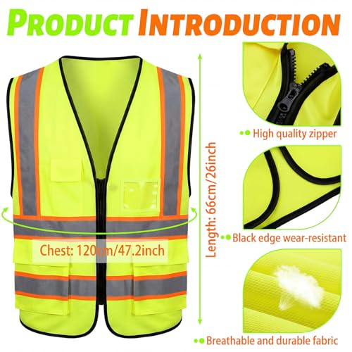 EBOOT 20 Pack Safety Vest High Visibility Reflective, Fluorescent Green - color: Fluorescent Green